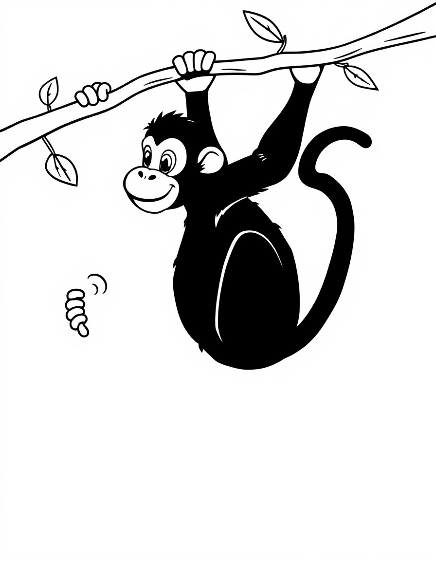 monkey swinging on a vine