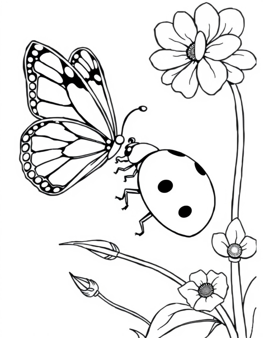 Ladybug talking to a butterfly.