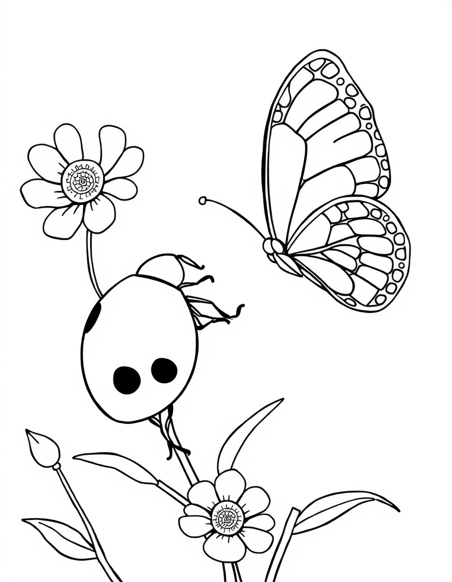 Ladybug talking to a butterfly.