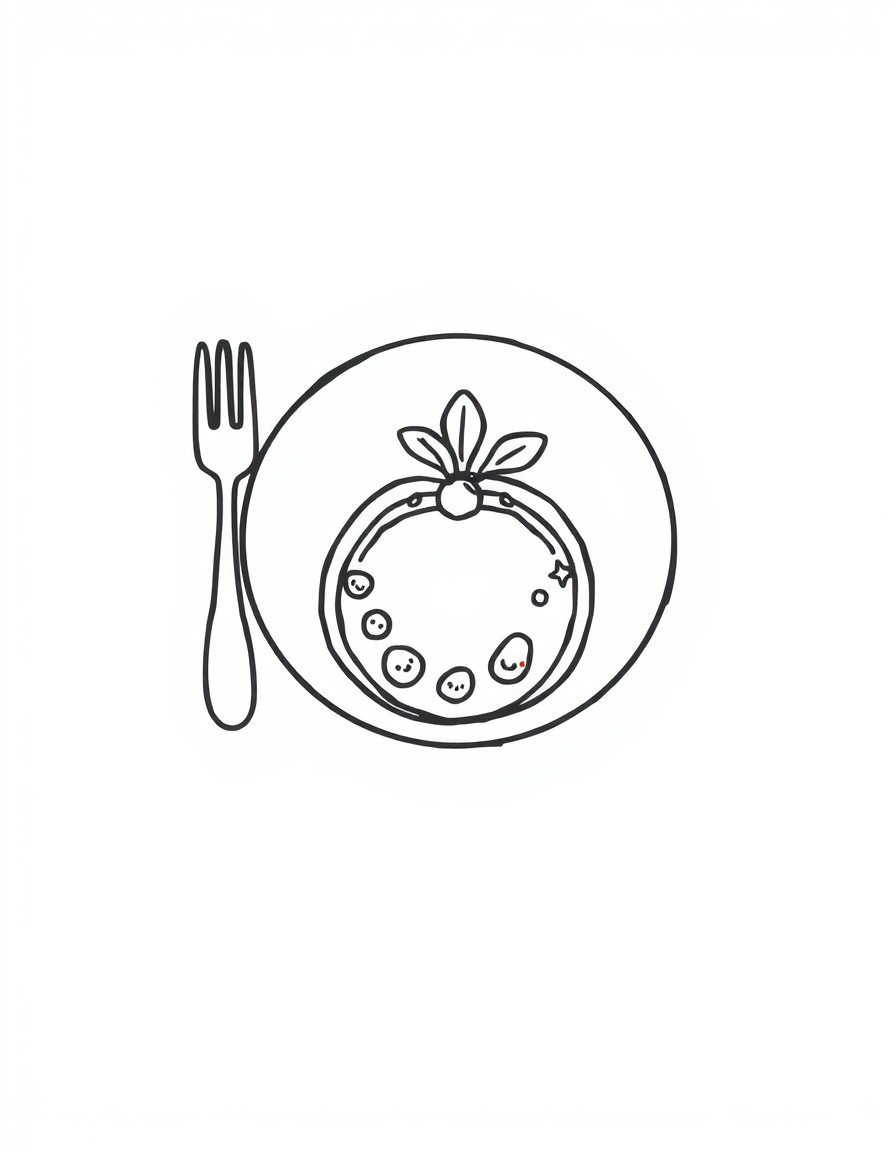 draw a plate with a funny and nice decoration