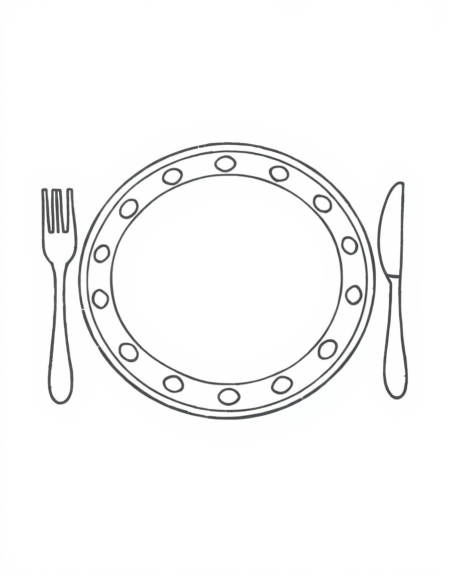 draw a plate with a funny and nice decoration