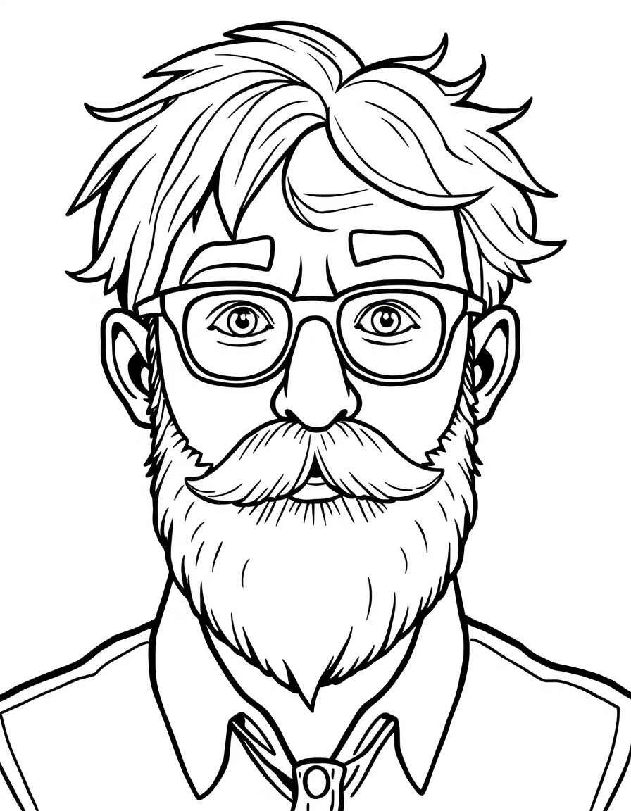 my english teacher, who has a untrimmed beard, glasses and messy hair