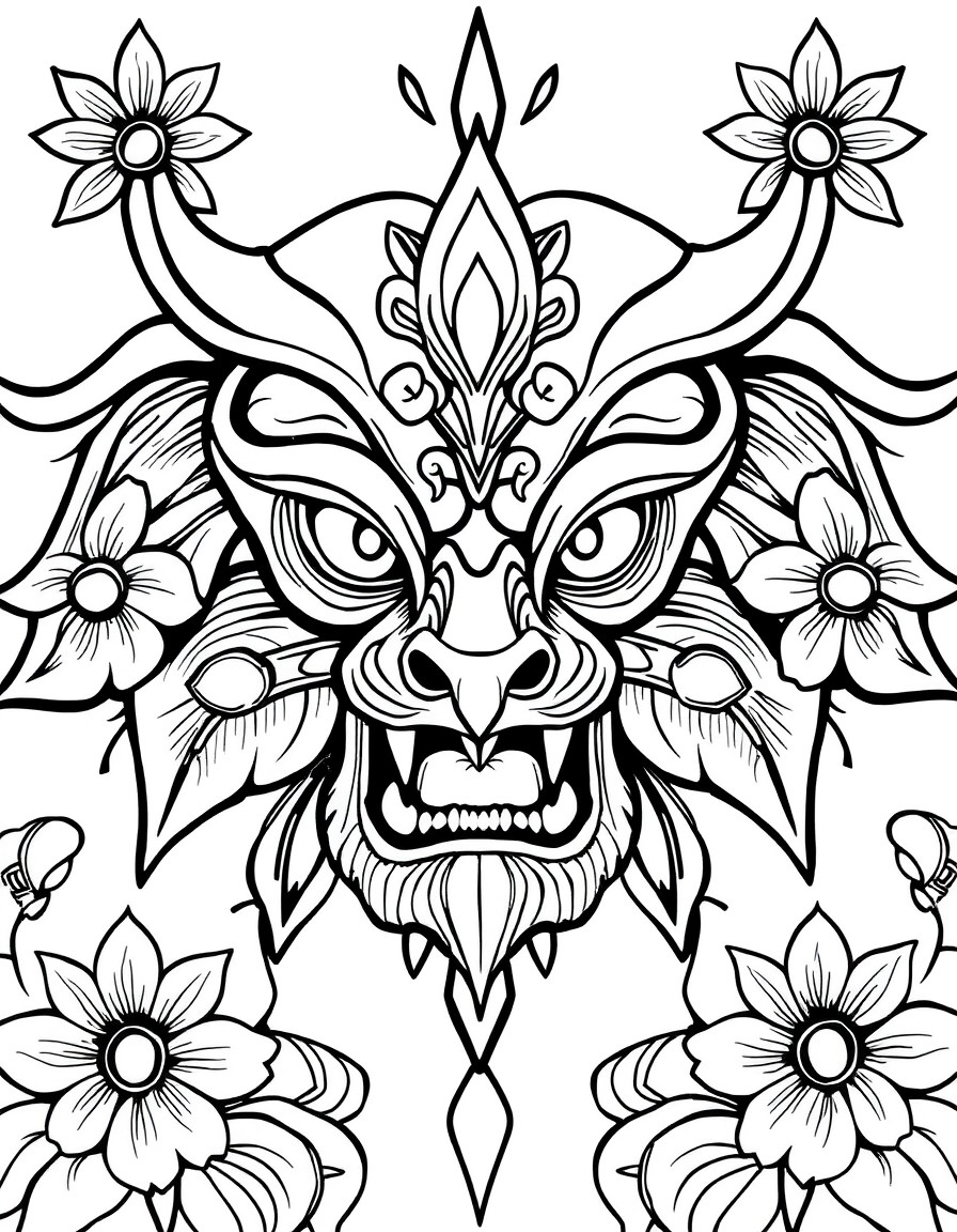 white background, black outlines, well-structured, ready for coloring, coloring page of: , very detailed, perfect for very advanced coloring