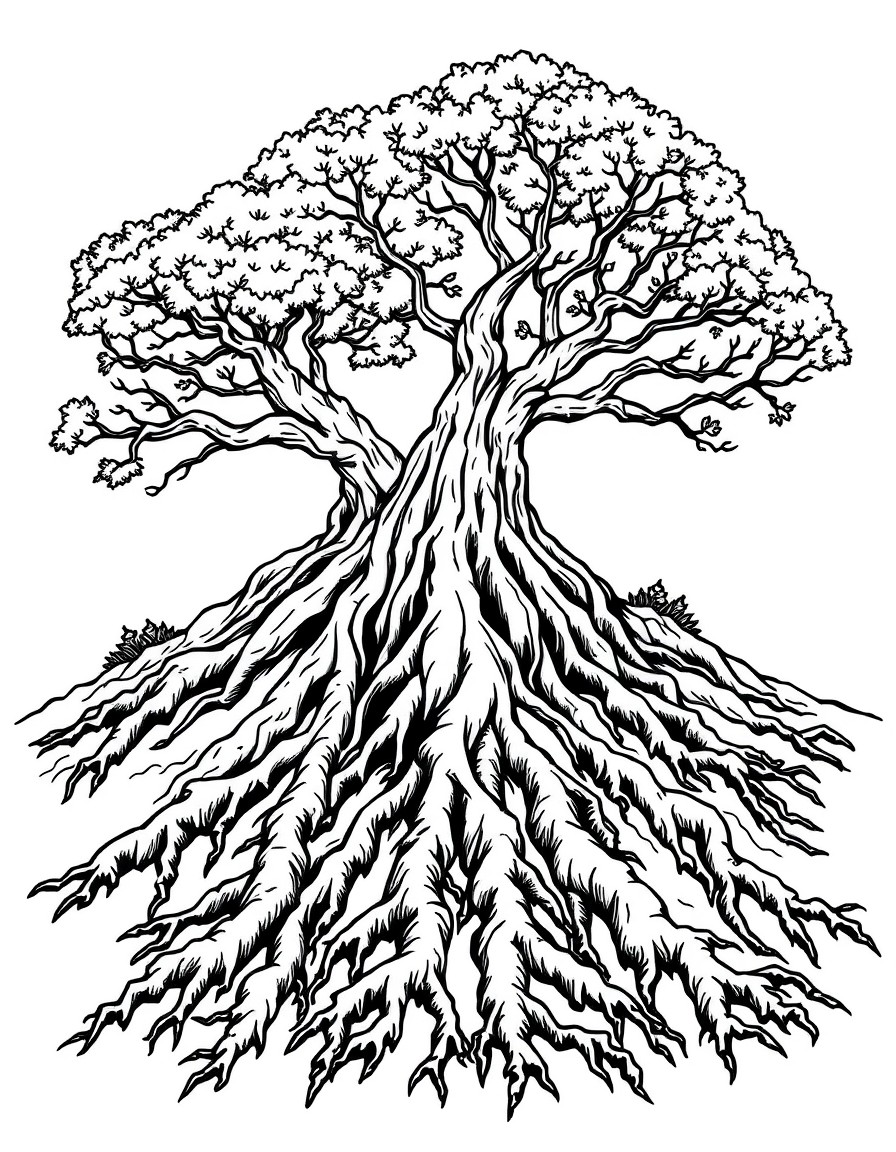 A hill showing weathering by tree roots