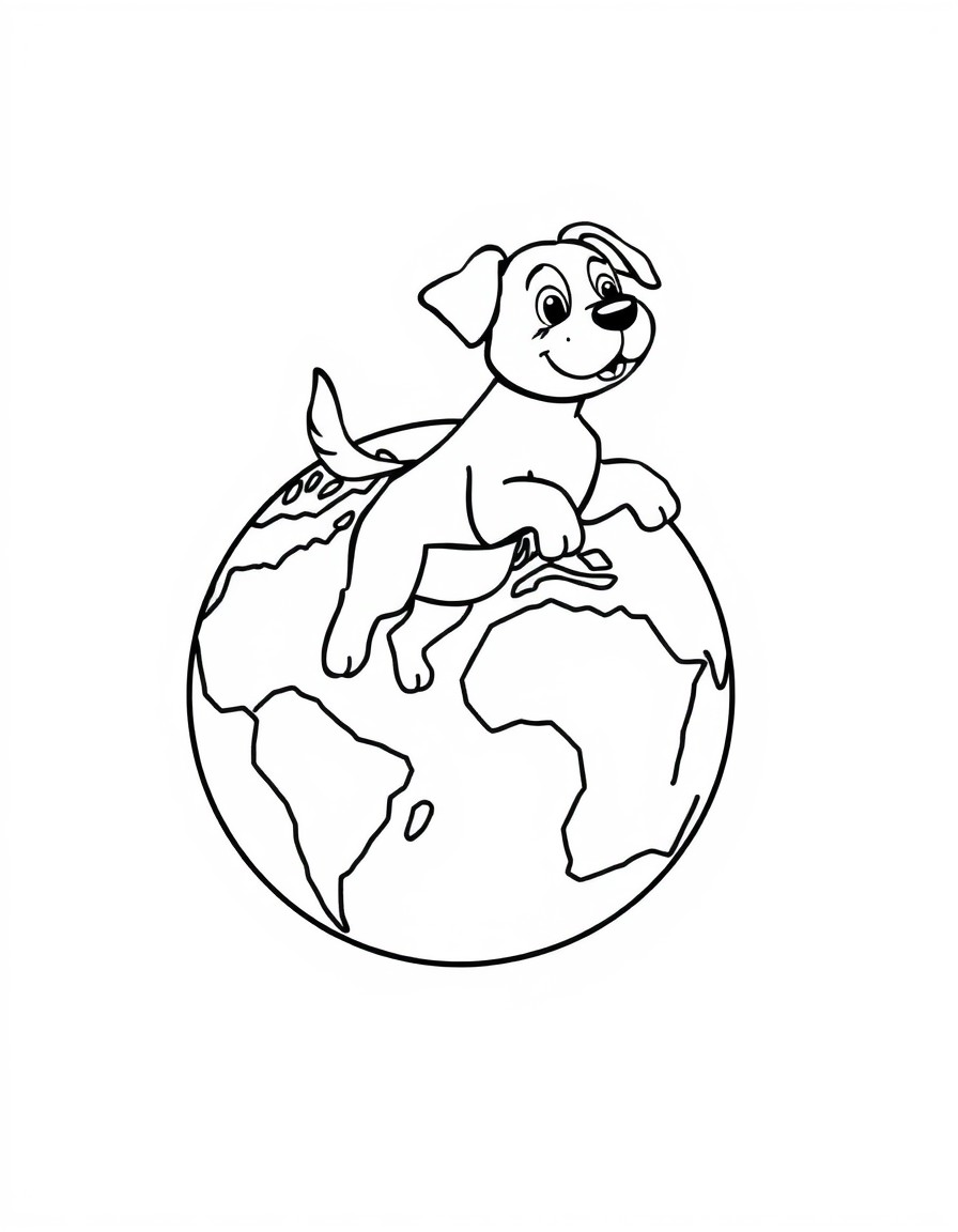 Dog flying around world