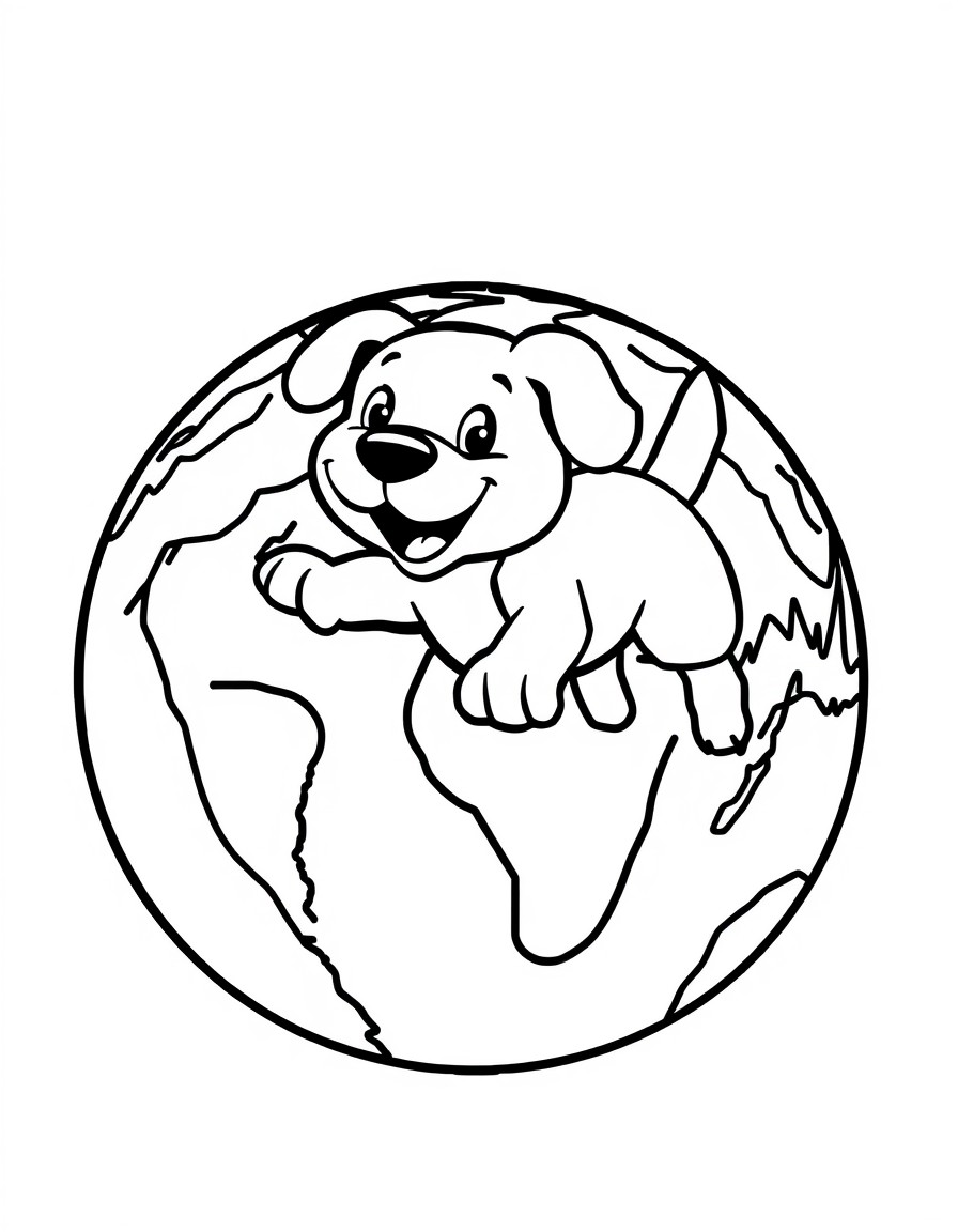 Dog flying around world