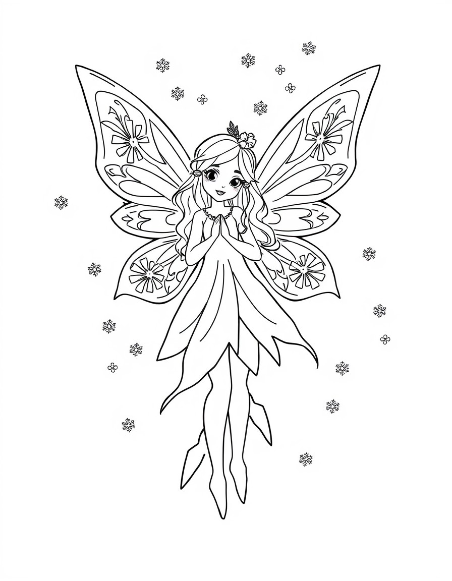 Snow fairy with snowflake wings