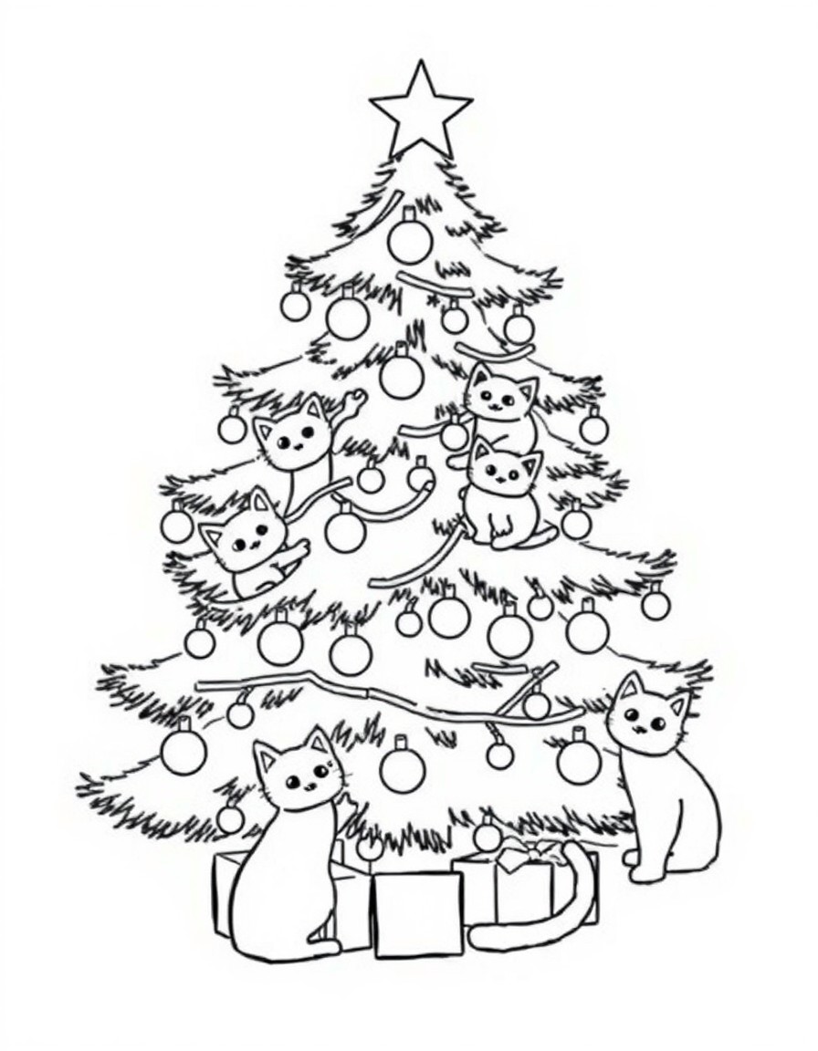 Cats in a Christmas Tree