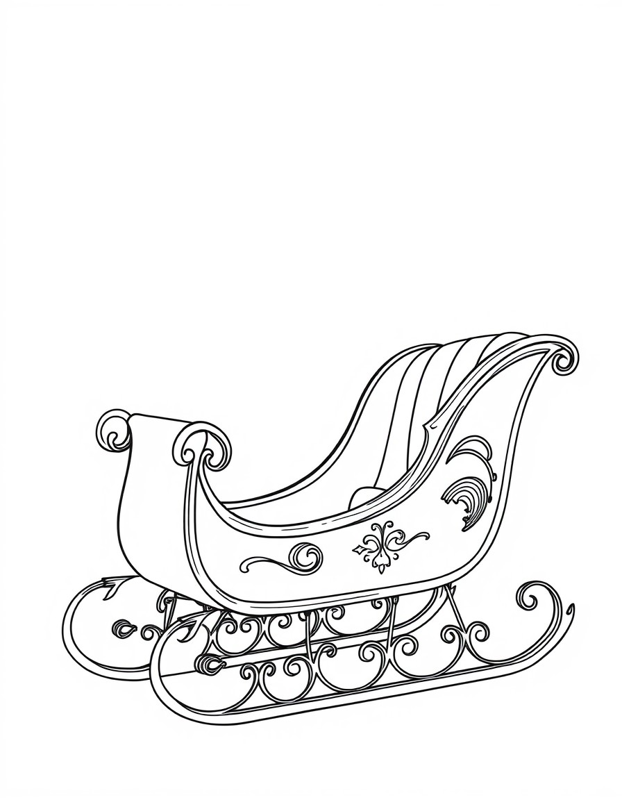 An empty fancy antique sleigh