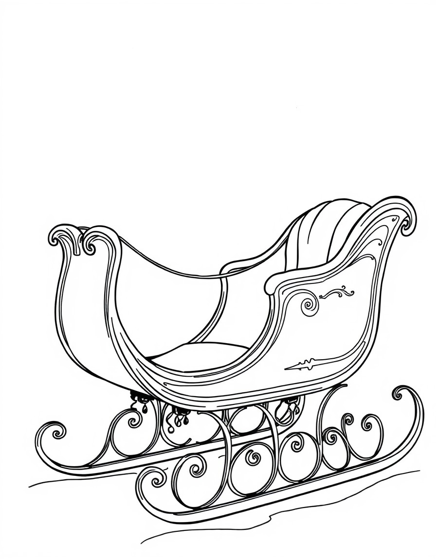 An empty fancy antique sleigh