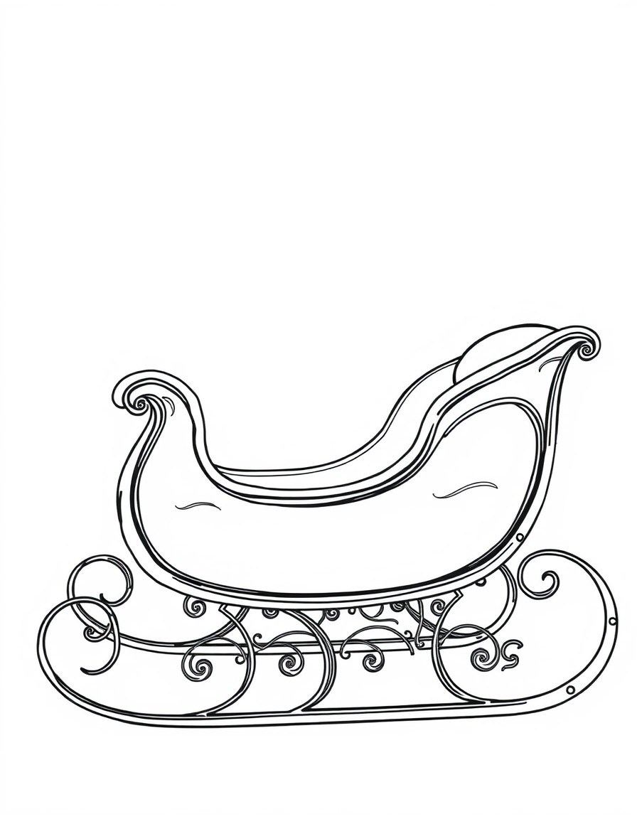 An empty fancy antique sleigh