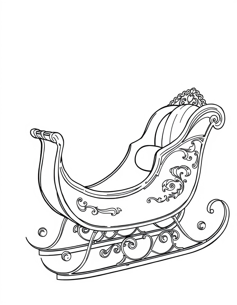 An empty fancy antique sleigh