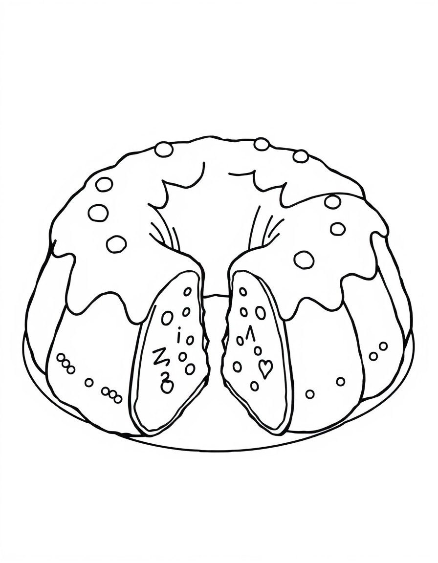 Christmas Bundt cake with a slice cut out