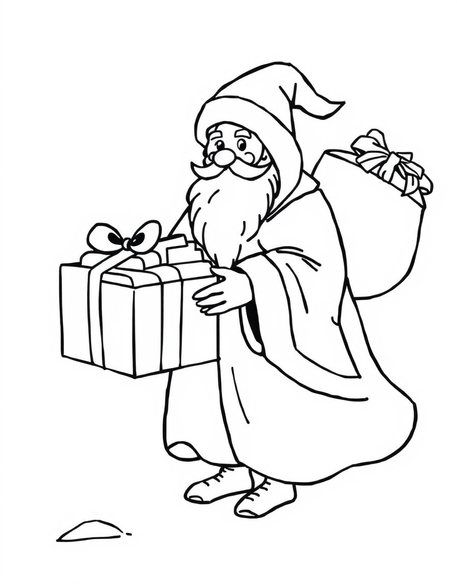 Italian Befana delivering presents