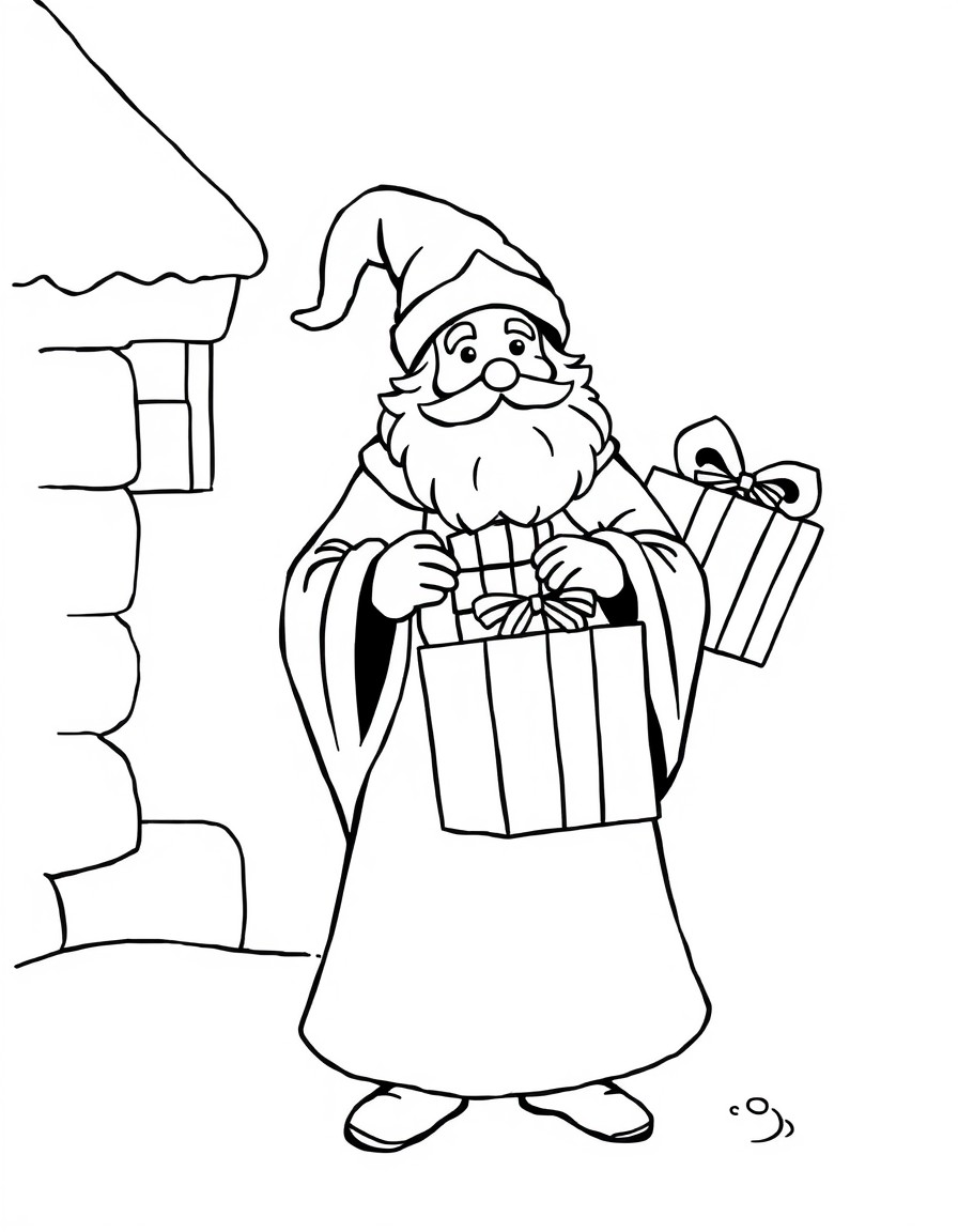 Italian Befana delivering presents