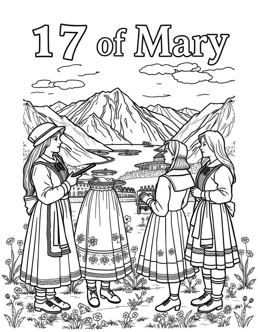 17th of may celebration in norway with focus on bunads, mountains and fjords