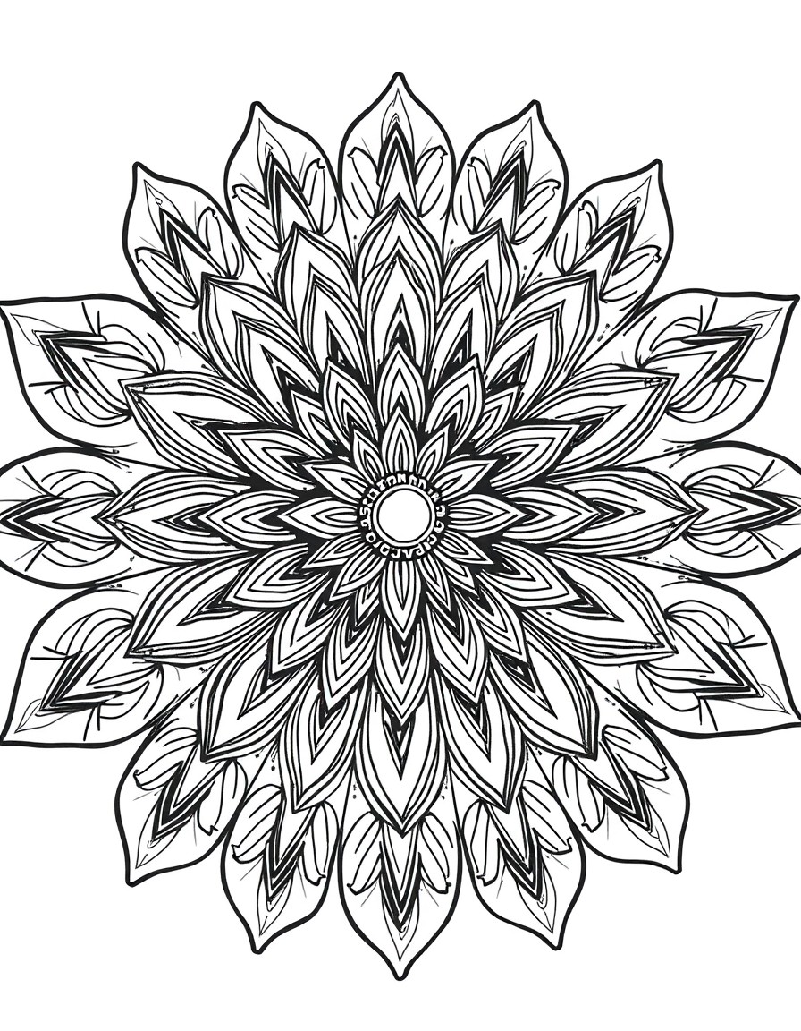 Flower mandala that fills a page