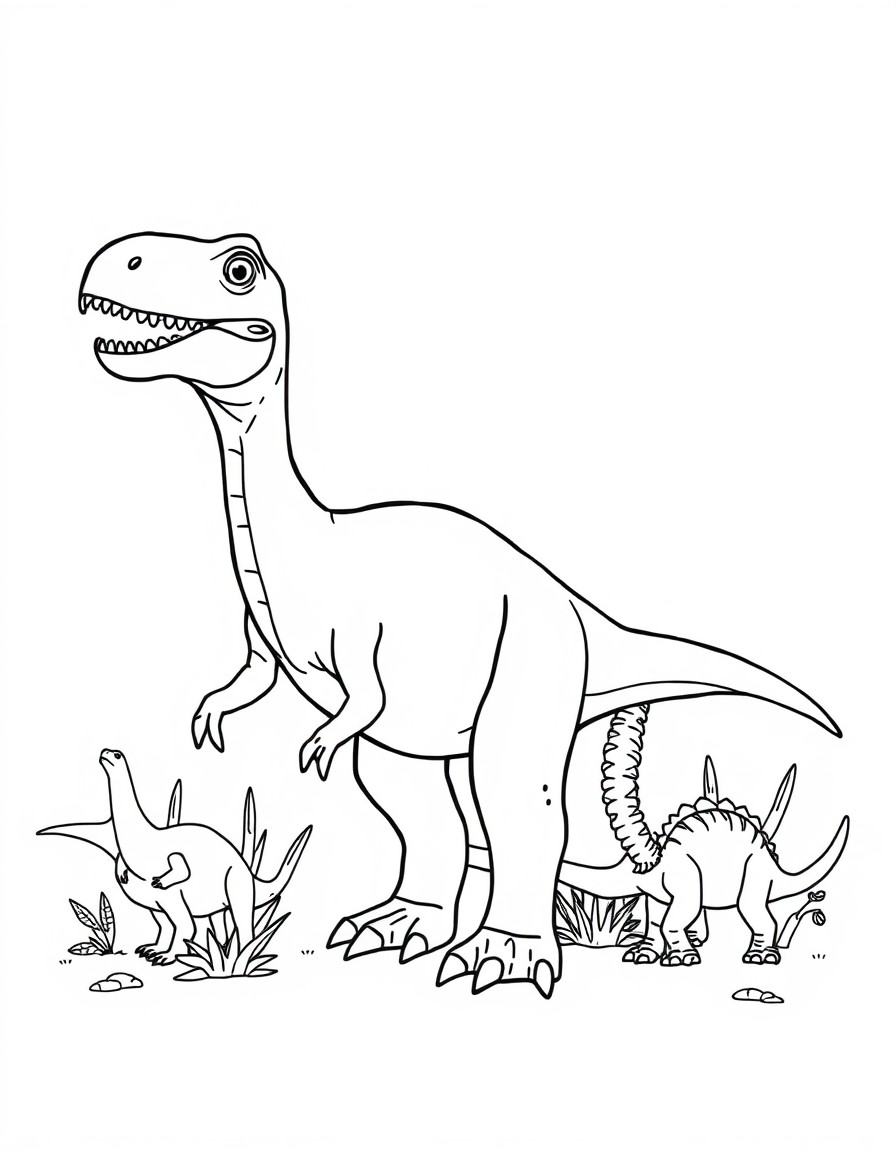 I want to make a children's book with several dinosaurs of different species to color