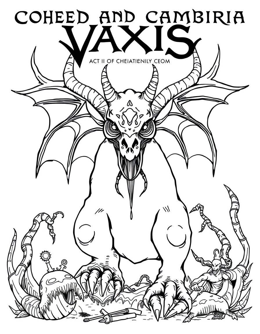 Create a drawing using the cover art of Coheed and Cambria's Vaxis - Act I The Unheavenly Creatures album