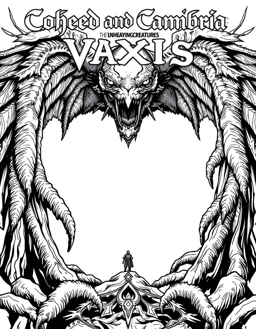 Create a drawing using the cover art of Coheed and Cambria's Vaxis - Act I The Unheavenly Creatures album