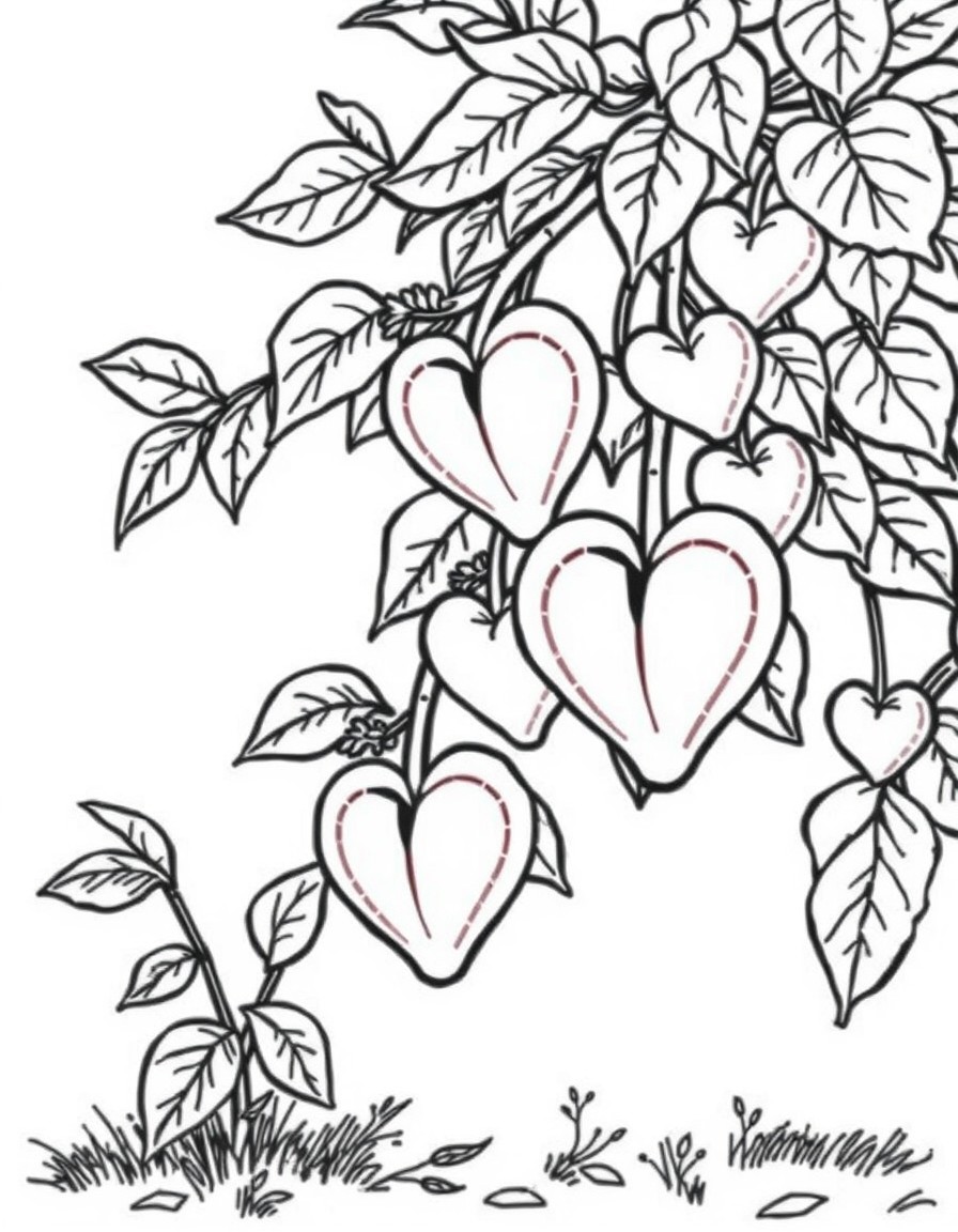 Hearts growing on a fruit tree