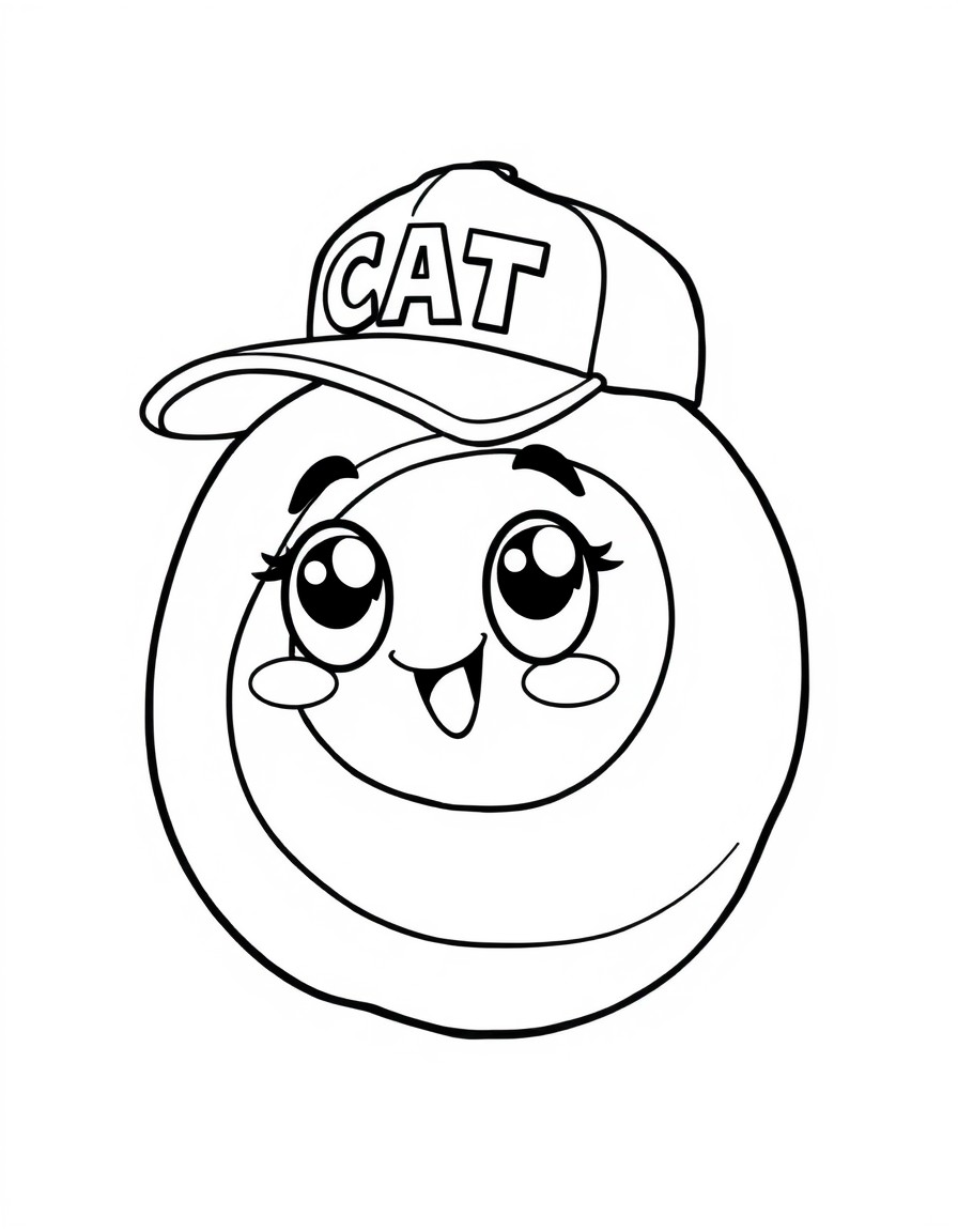 Cute cinnamon roll character with a cap that has the name "CATA" on it