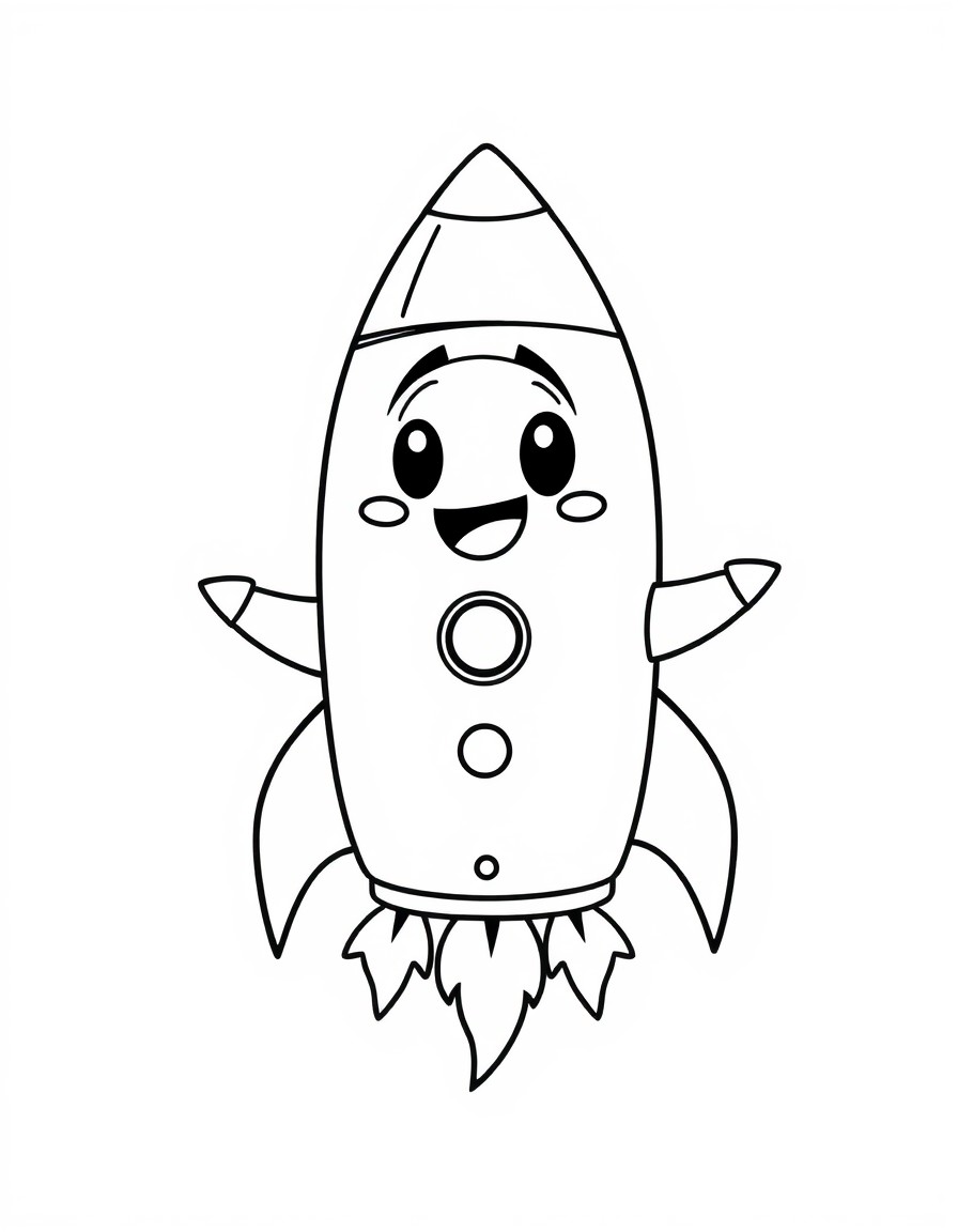 Cute orange color rocket mascot