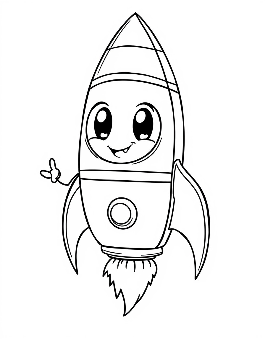Cute orange color rocket mascot