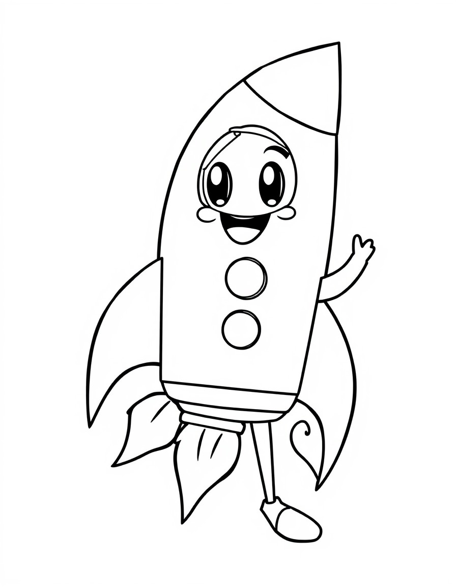 Cute orange color rocket mascot