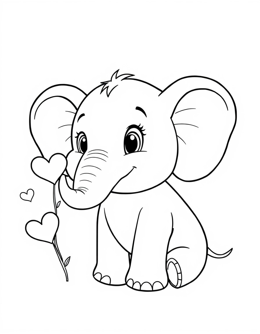 A cute elephant asking a valentines