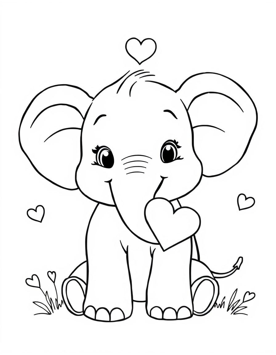 A cute elephant asking a valentines