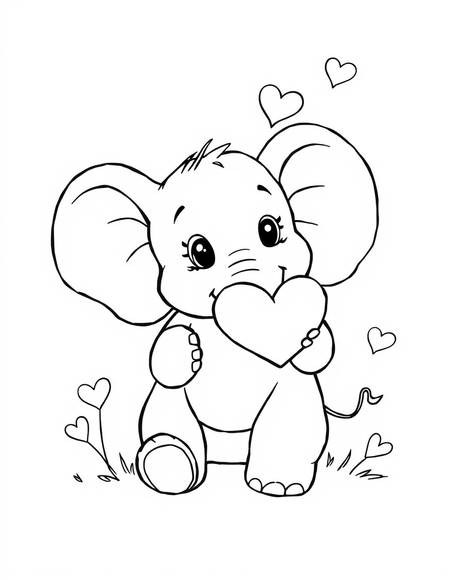 A cute elephant asking a valentines