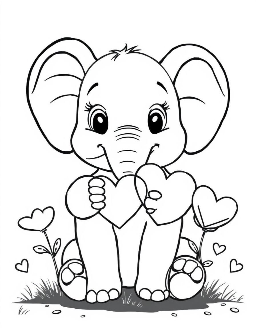 A cute elephant asking a valentines