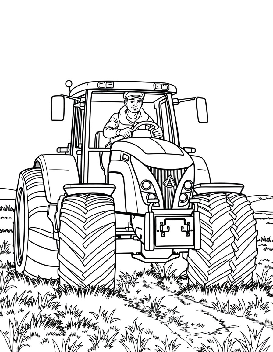 Traktorfahrer auf seinem Traktor