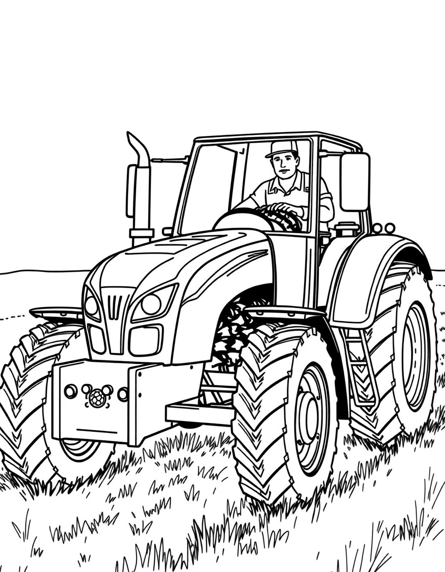 Traktorfahrer auf seinem Traktor