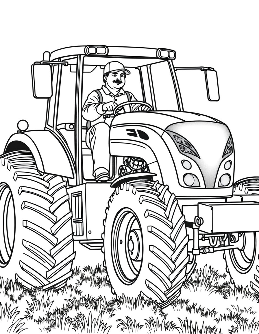 Traktorfahrer auf seinem Traktor