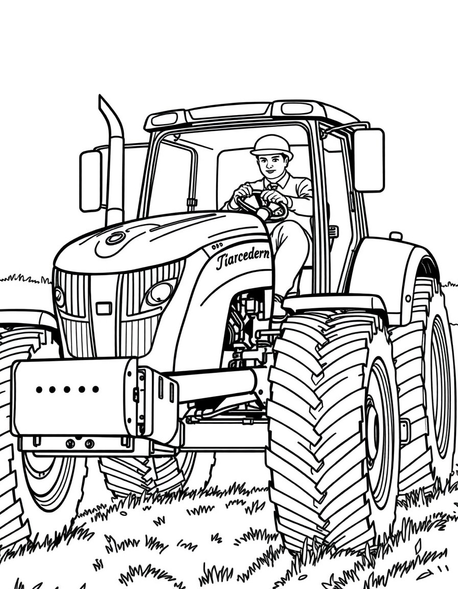 Traktorfahrer auf seinem Traktor