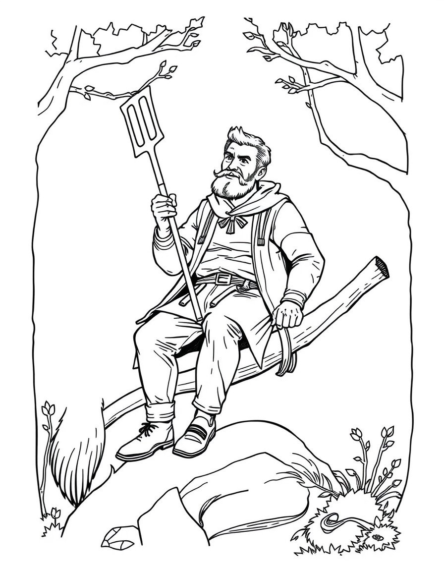 Mann der auf einem Rasenmher sitzt