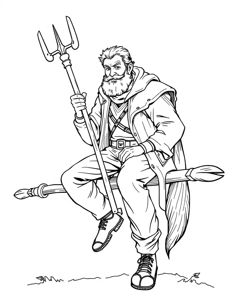 Mann der auf einem Rasenmher sitzt