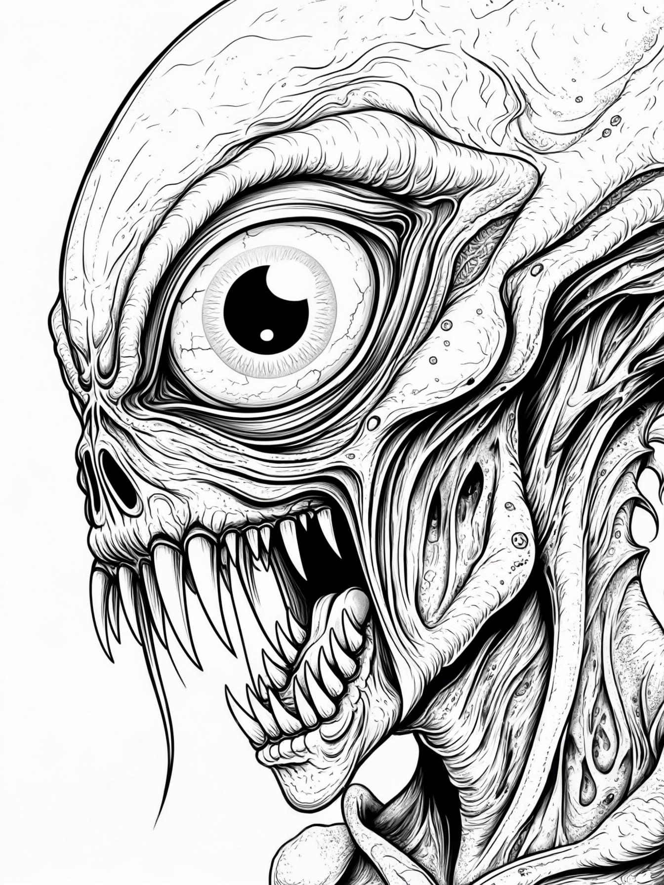 Alien monster big eye and teeth