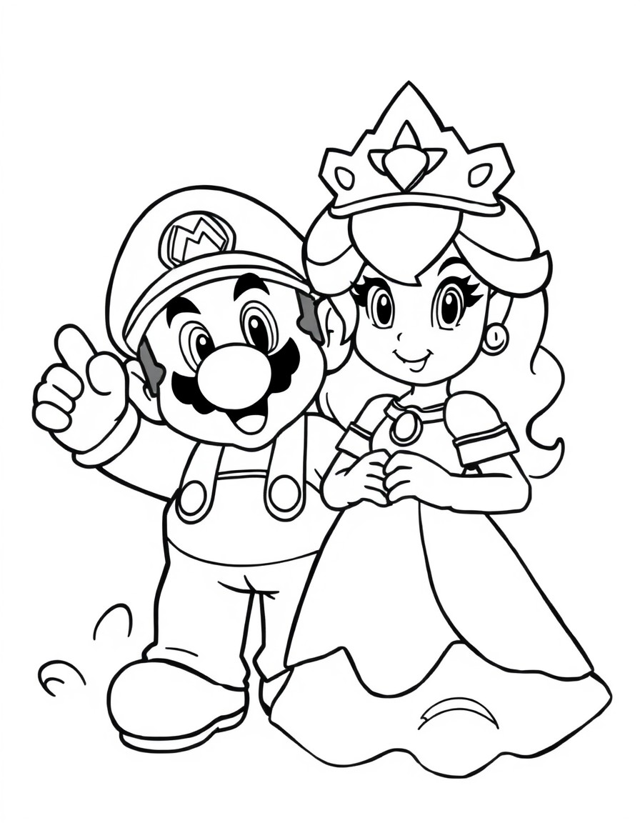 Super mario with Princess Leah