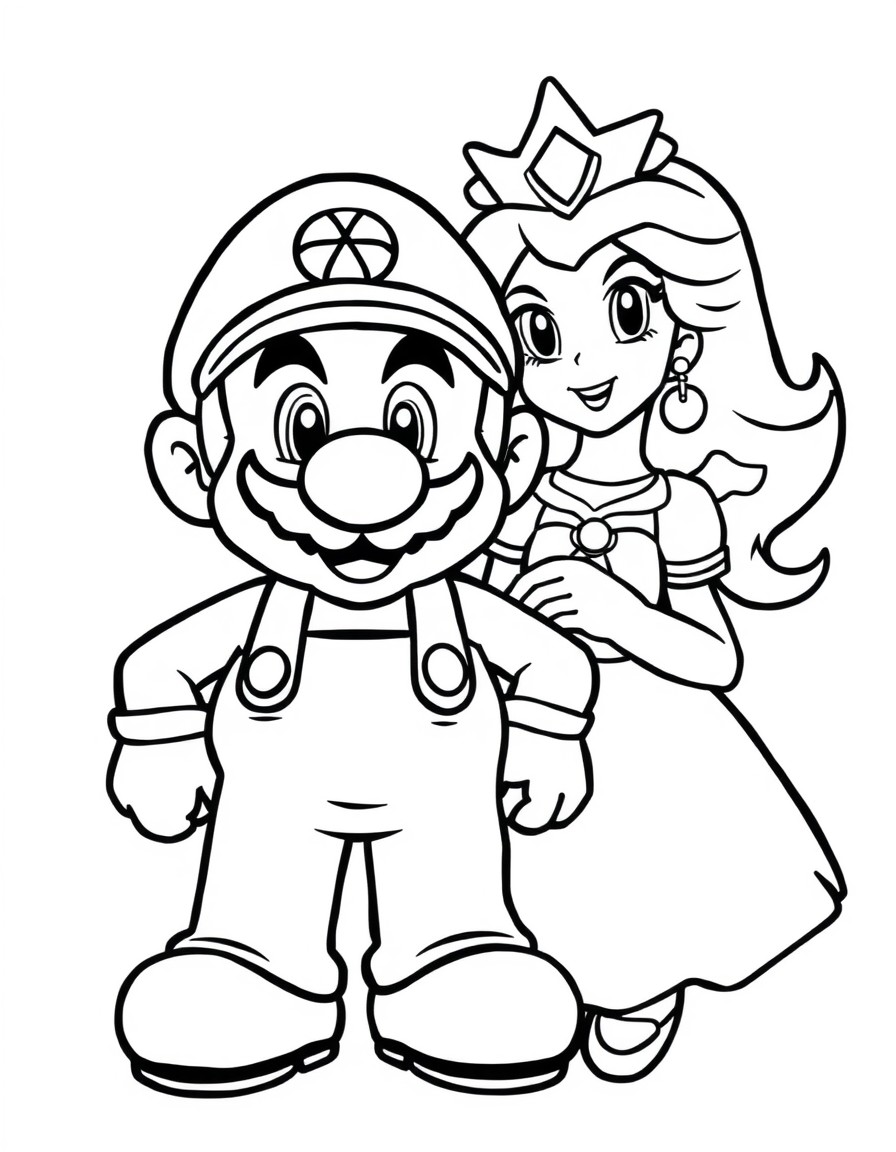 Super mario with Princess Leah