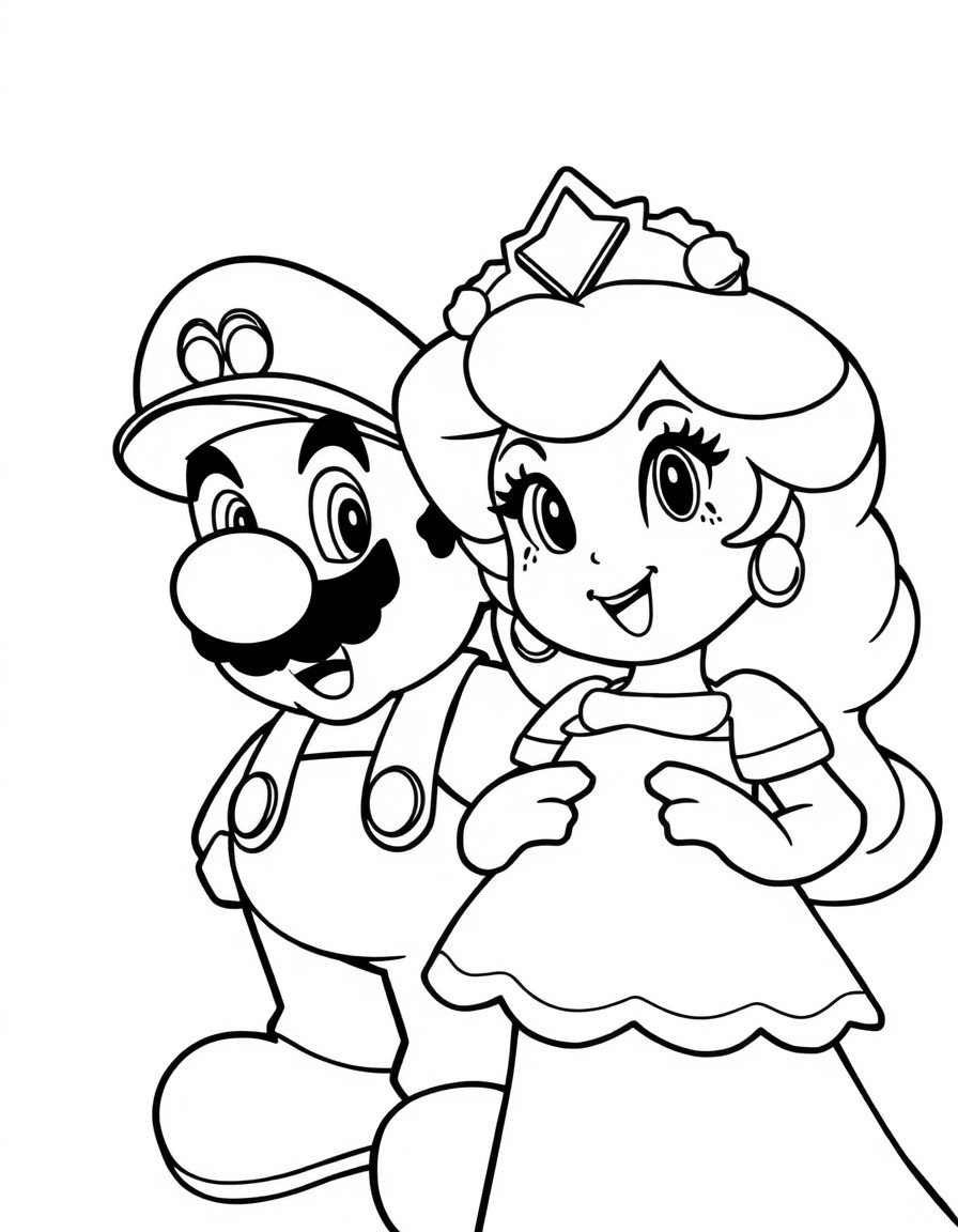 Super mario with Princess Leah