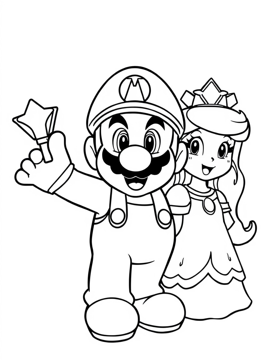 Super mario with Princess Leah