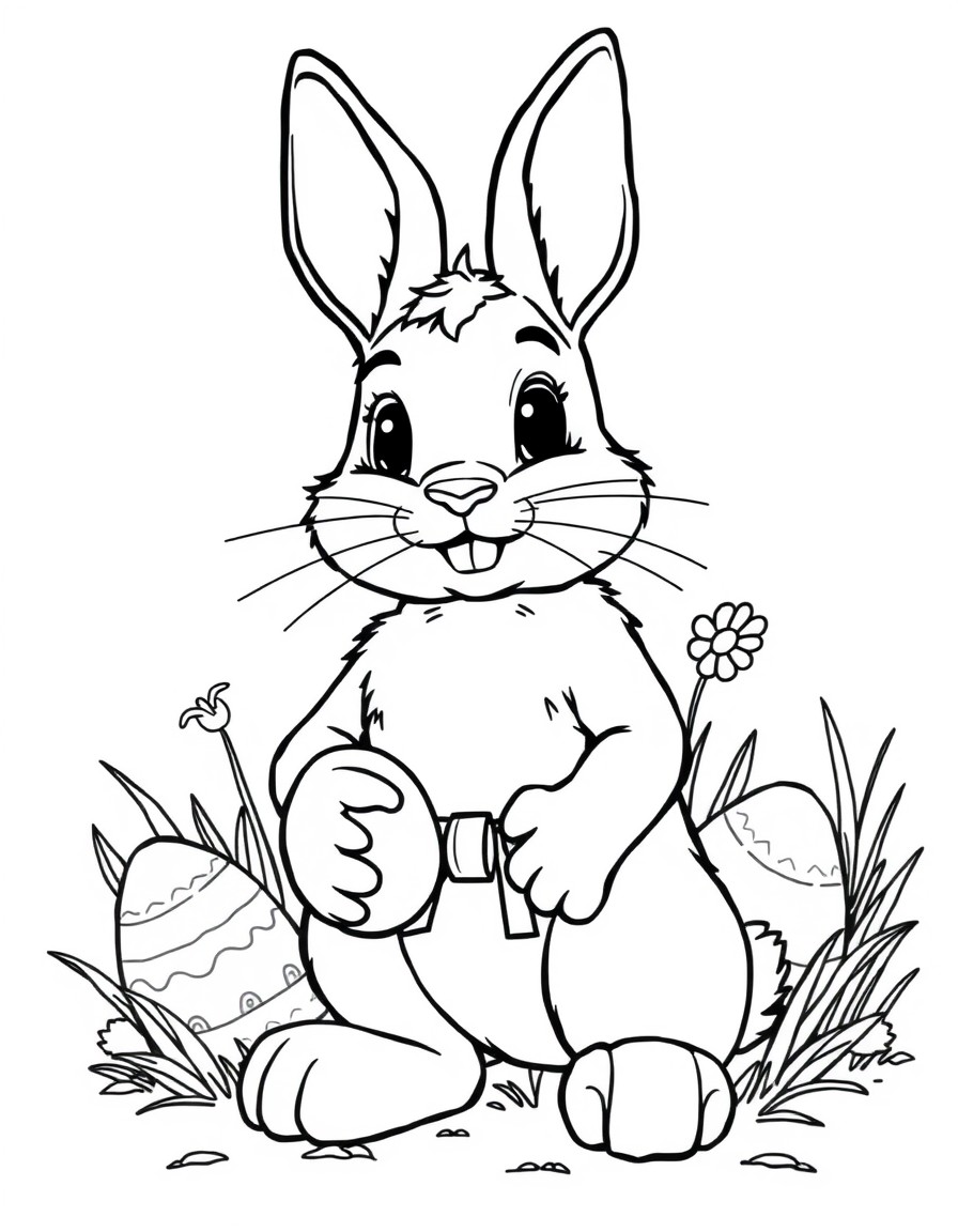 Boy Easter bunny with background
