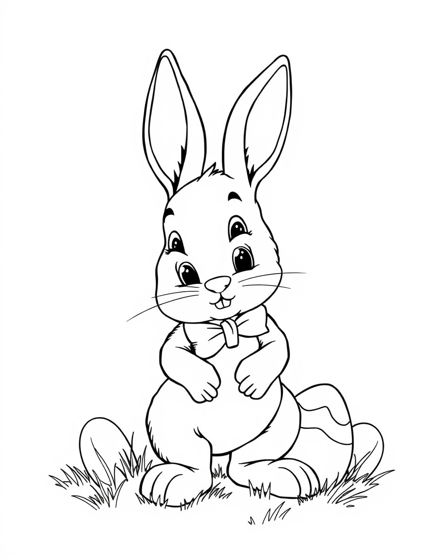 Boy Easter bunny with background