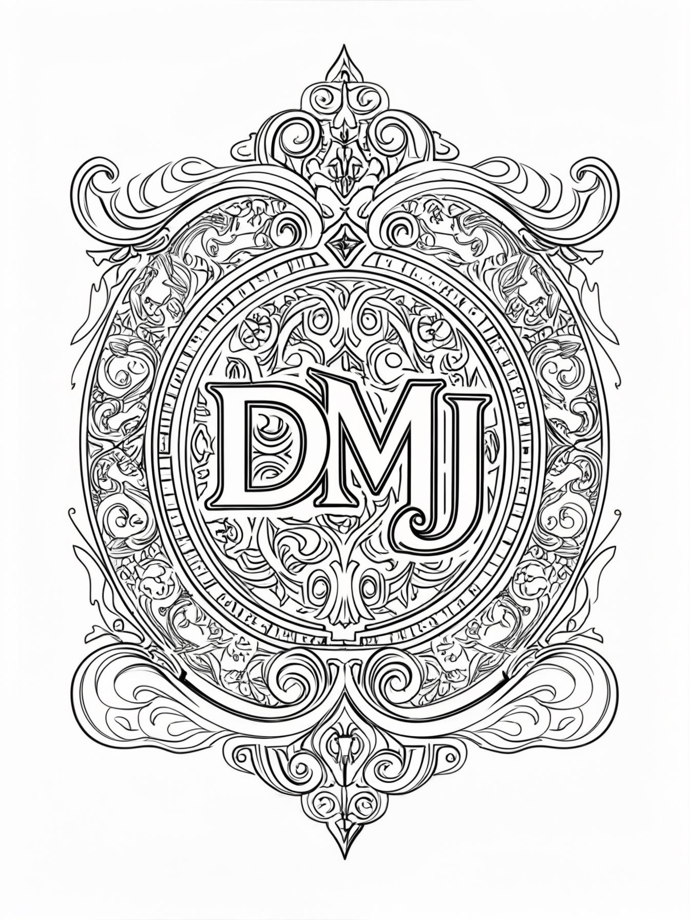 Make me a drink brand logo for the initials d m j