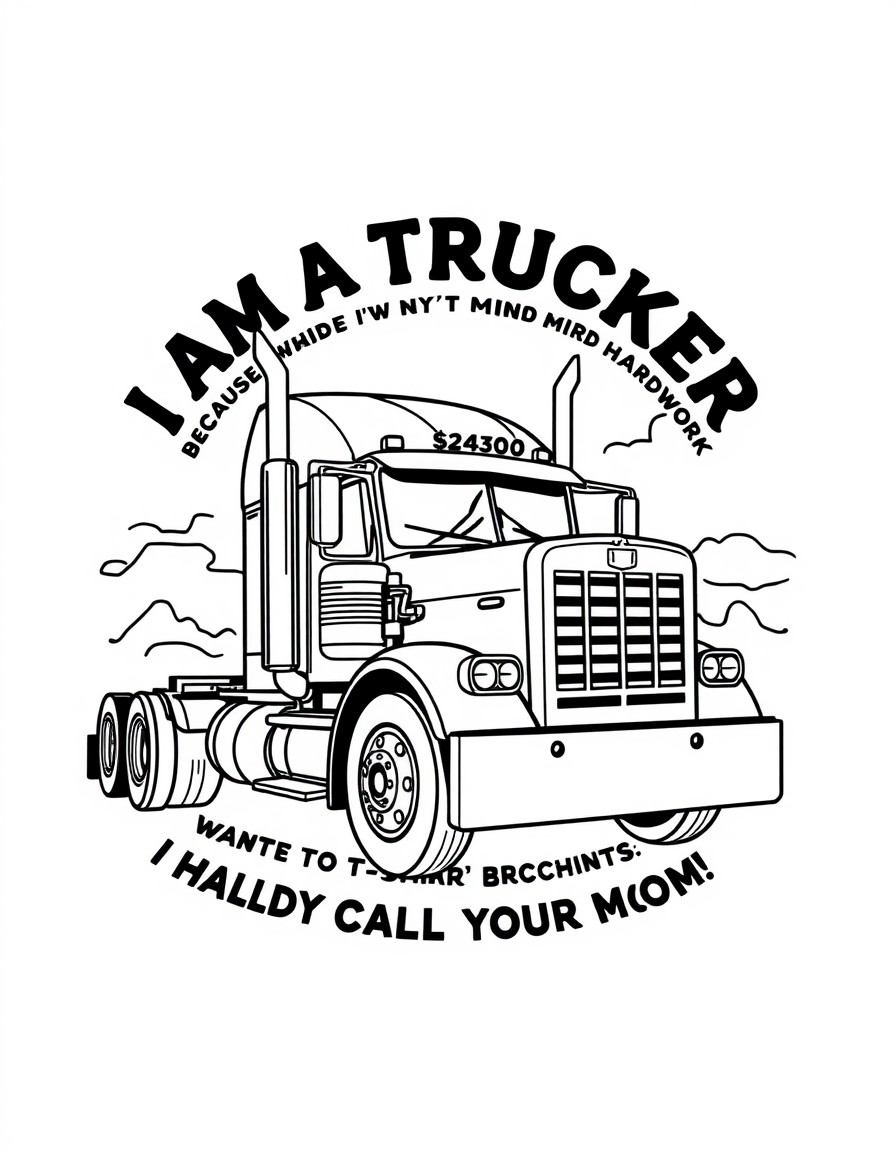 I want to design a T Shirt idea "I am a Trucker Because I dont mind Hardwork if I wanted to do something easy Id call your mom"