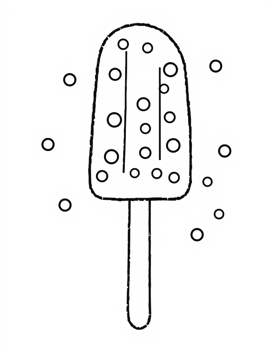 create a printable coloring sheet with a popsicle for a toddler