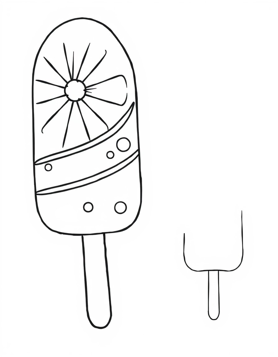 create a printable coloring sheet with a popsicle for a toddler